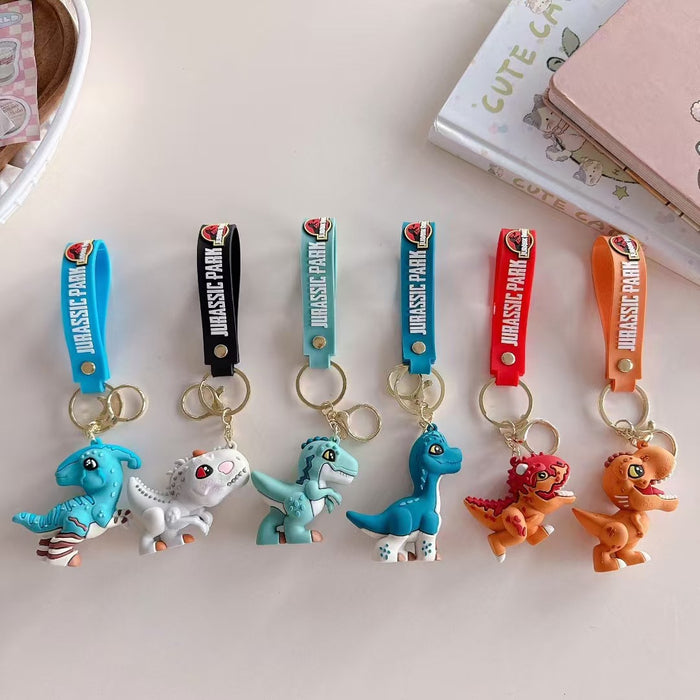 Wholesale Cartoon cute dinosaur soft plastic doll keychain student pendant schoolbag accessories small gift pendant