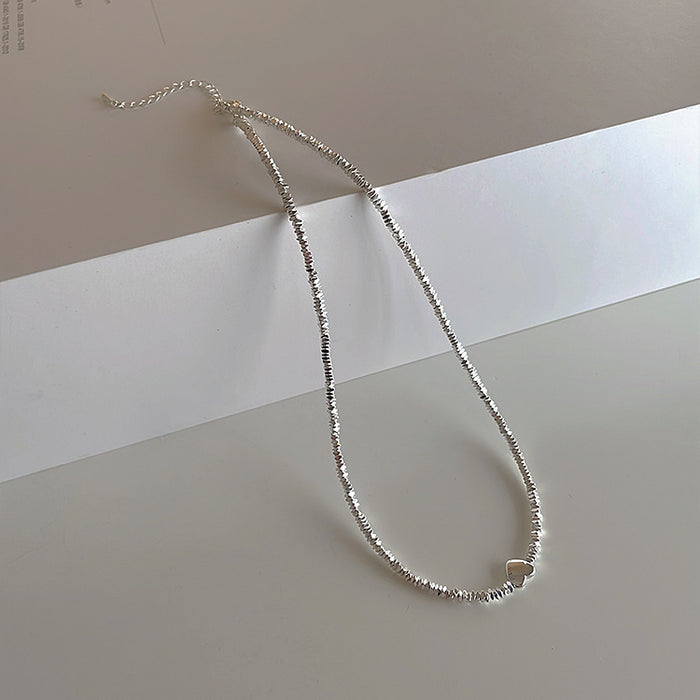 Wholesale Broken silver necklace for women with a niche design, personalized simplicity, versatile temperament, fashionable double-layer pearl necklace, collarbone chain