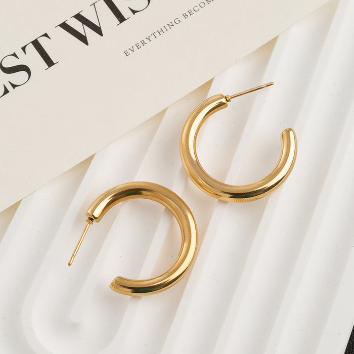 Wholesale non-fading bamboo ear ring temperament  plain ring ear buckle