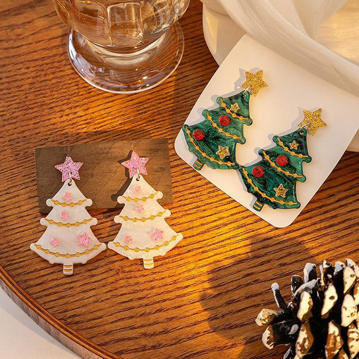 Wholesale Christmas Sweet and creative snowflake earrings