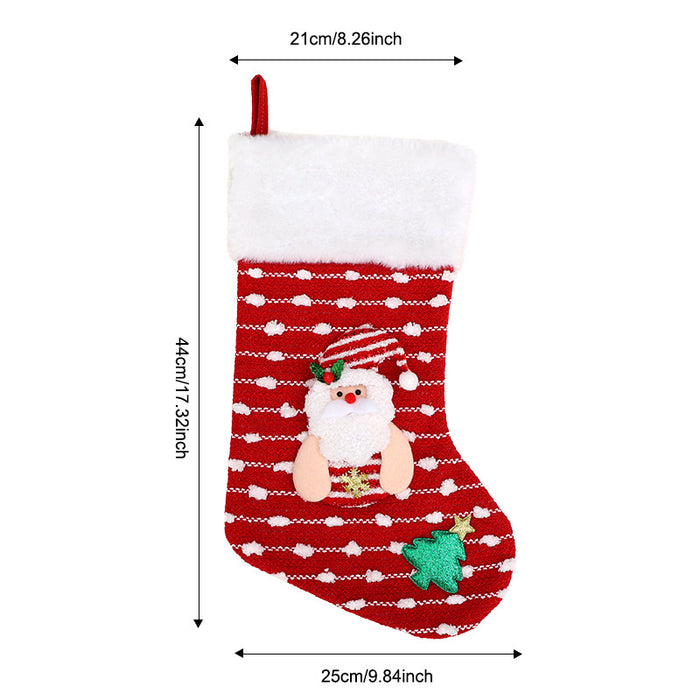Wholesale Christmas Socks Children' s Gift Bag Pink Cartoon Roof Old Man Candy Gift Decoration Supplies Christmas Tree