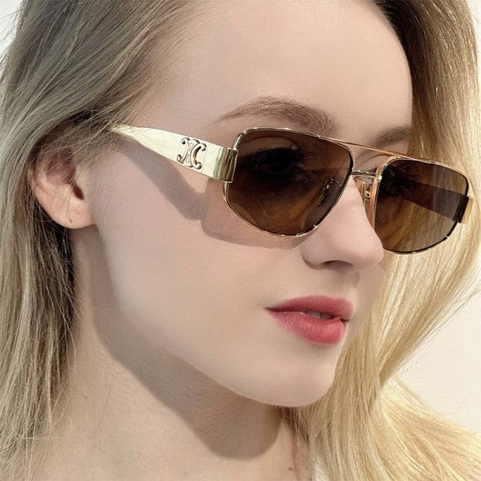 Wholesale PC Double Beam Cat Eye Sunglasses JDC-SG-KD214