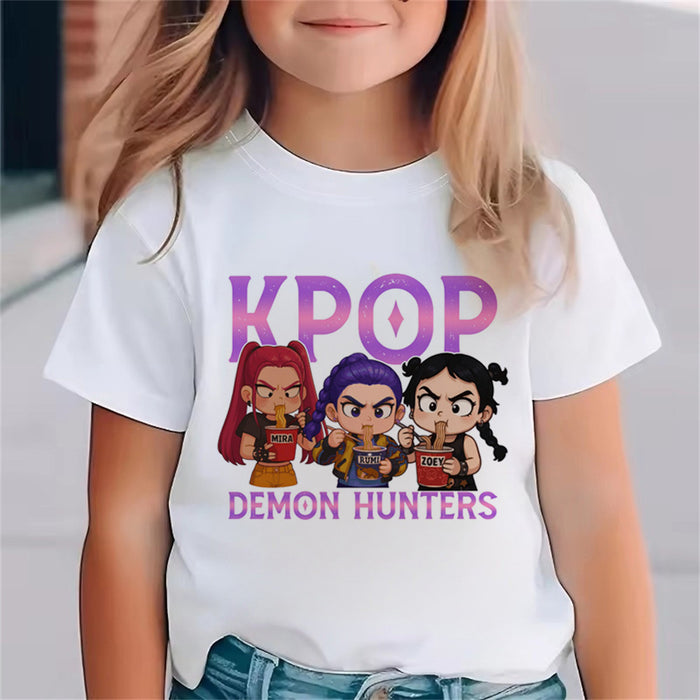 Wholesale Cotton Casual Teen T Shirt K Pop  Fan Gift Striped Round Neck Short Sleeve