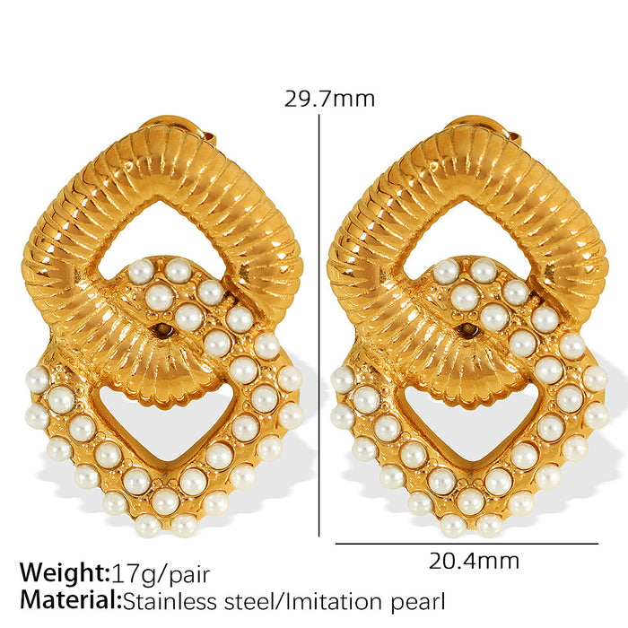 Wholesale Fashionable new earrings with high-end feel, hollowed out geometric double-layer earrings, personalized and versatile accessories