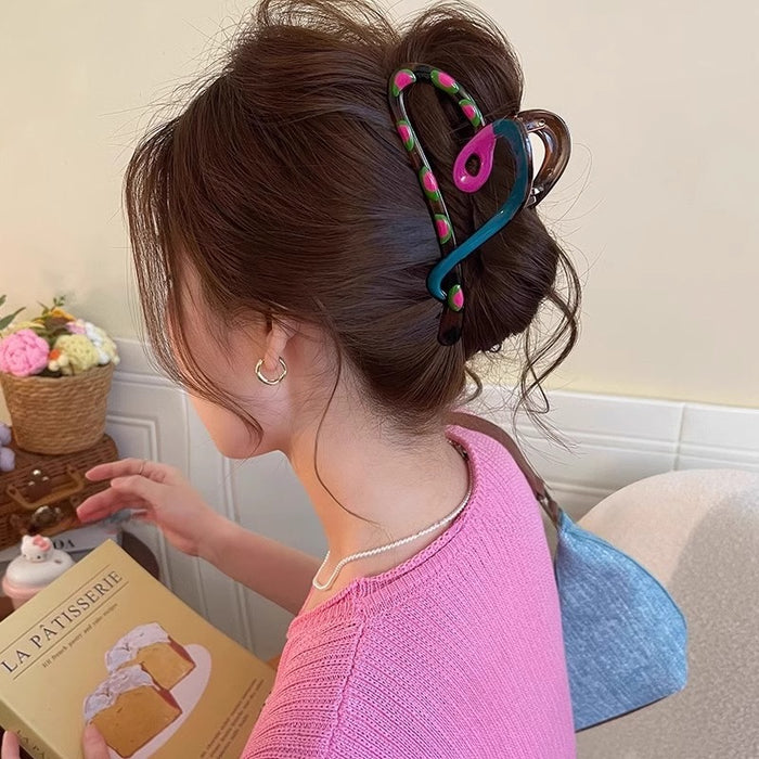 Wholesale New Love Grip Clip, Back of Head Disc Hair, Shark Clip, Contrasting Color Design, Hair Accessories