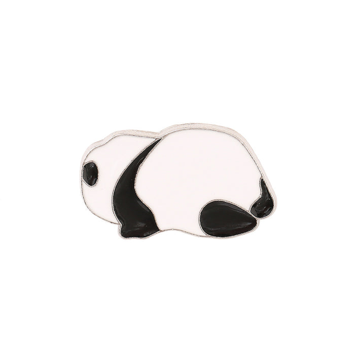 Wholesale Electroplated Metal Panda Brooch Cute Cartoon Animal Lapel Pin Stylish Fashion Accessory For Women Gift