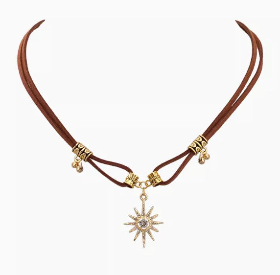 Wholesale Eight pointed star necklace, niche design, collarbone chain, double-layer stacked necklace