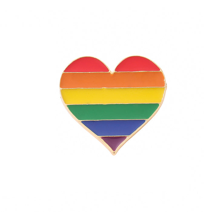 Wholesale Rainbow Heart Letter Brooch