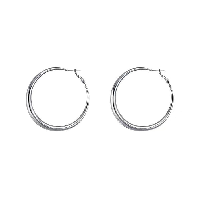 Wholesale Large Earrings 925 Silver Needle Circle Earrings