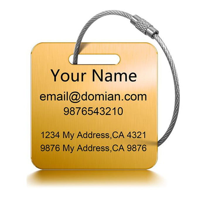 Wholesale Stainless steel tags, backpacks, luggage bags, travel cards, ID tags, steel wire keychains, stainless steel luggage tags