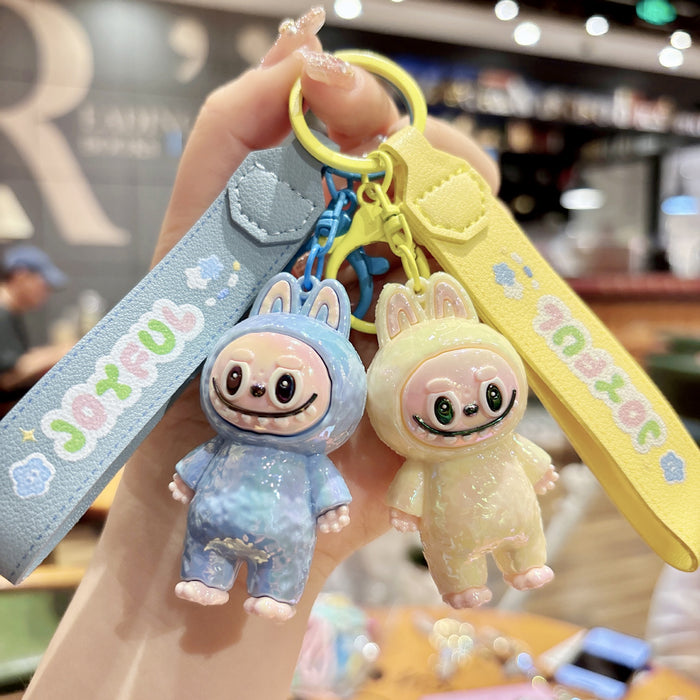 Wholesale Cartoon Keychain Pendant Cute PVC Leather Rope Silicone Doll Couple Bag Pendant Gift