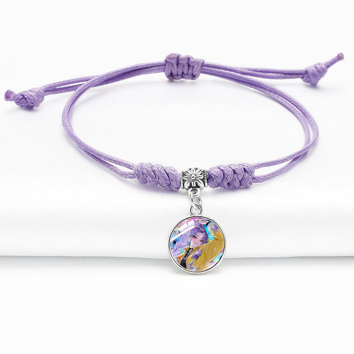 Wholesale KPOP Cartoon Pendant Multi-Color Adjustable Braided Bracelet