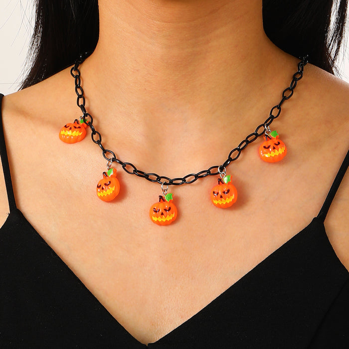 Wholesale  Masquerade Personality Accessories Funny Fun Pumpkin Ghost Cartoon Resin Necklace