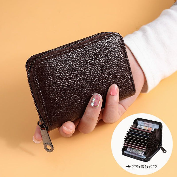 Wholesale Black PU Zip Card Case - Slim Multi-Slot Daily Matching Chic Fashion Accessory Gift for Women