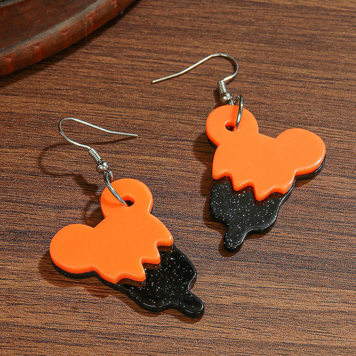 Wholesale Acrylic earrings orange and black  ice cream acrylic earrings small and fun earrings