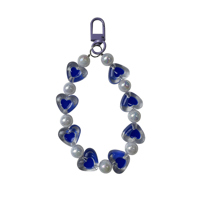 Wholesale Handmade bead bracelet keychain pendant acrylic heart car keychain pendant accessories