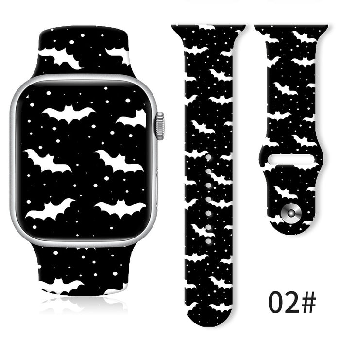 Wholesale Cartoon Christmas Silicone Strap Suitable for Apple Watch Strap JDC-WD-NuoQi003