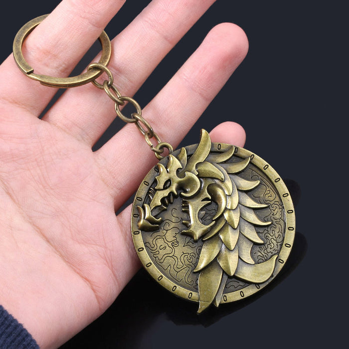 Wholesale Lion Eagle Gold Alloy Keychain JDC-KC-YouM008