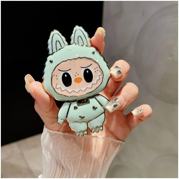 Wholesale Cute Cartoon Solid Color Electroplated Mirror Phone Stand
