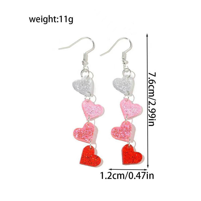 Wholesale Acrylic Heart Envelope 2D Earrings Valentine' s Day Fashion Accessory MOQ≥2