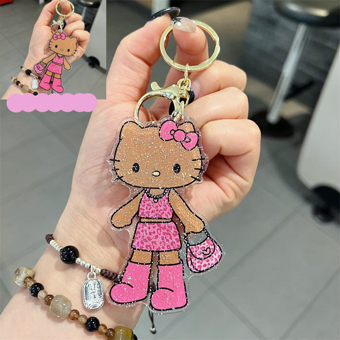 Wholesale 5 PCS Cute Cartoon Double-Sided Acrylic Keychains for Men and Women