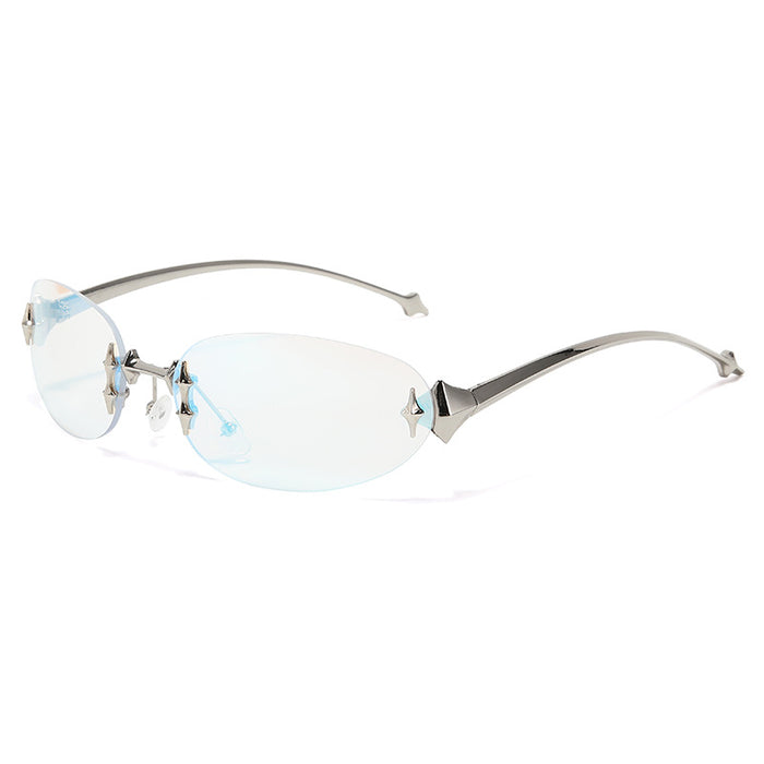 Wholesale Glasses Star Frameless Sunglasses Retro Future Sunglasses Men's and Women's Glasses