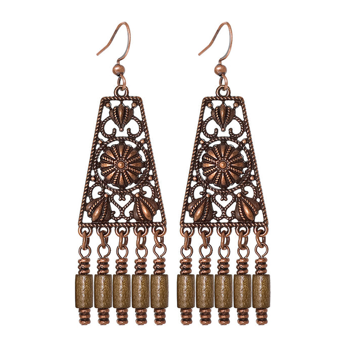 Wholesale Zinc Alloy Tassel Earring Set 12 Pairs - Vintage Ethnic Style Jewelry MOQ≥2