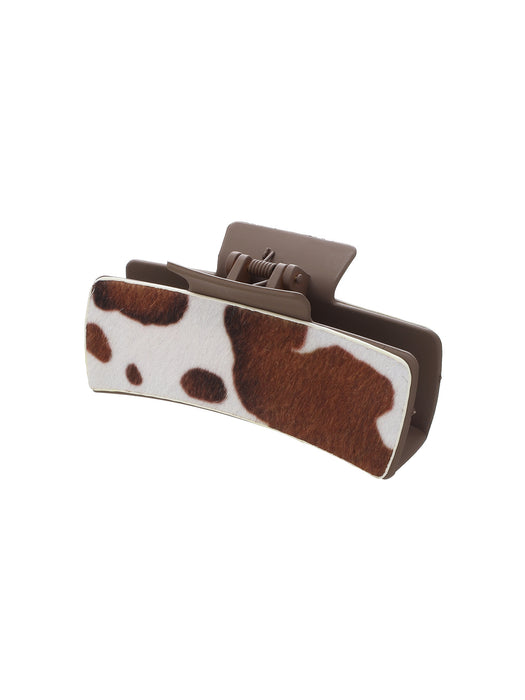 Wholesale Western Farm Style Cow Texture Leather Hair Clip Women' s Shark Clip
