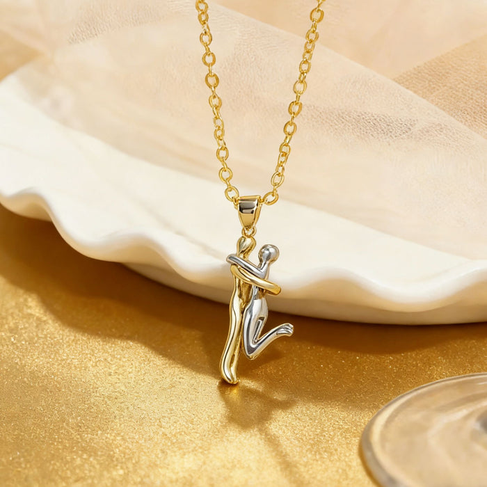 Wholesale Creative Jewelry Couple Hug Necklace For Valentine' s Day