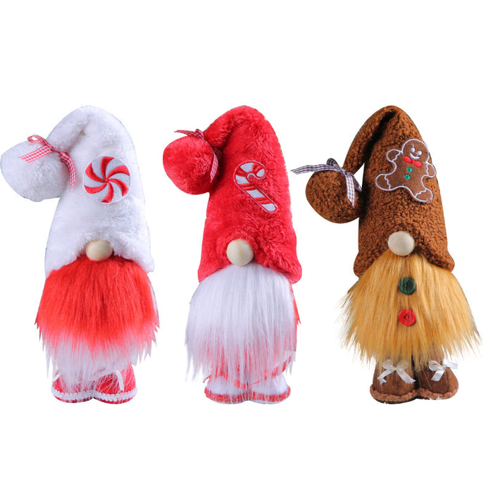 Wholesale Christmas Candy Faceless Old Man Decoration Creative Rudolph Standing Doll Window Doll Decoration