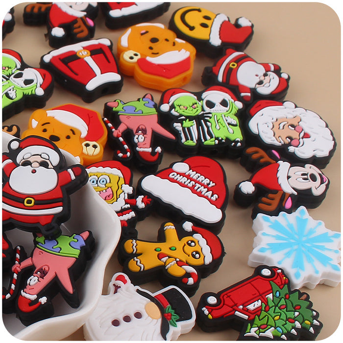 Wholesale Cartoon Christmas Silicone Focal Beads (F) JDC-BDS-GuangTian001