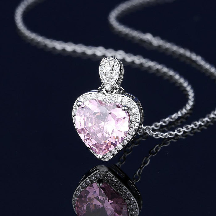 Wholesale Pink Crystal Zircon Necklace Set for Women