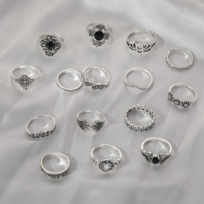 Wholesale silver women's new personalized ring 15-piece set