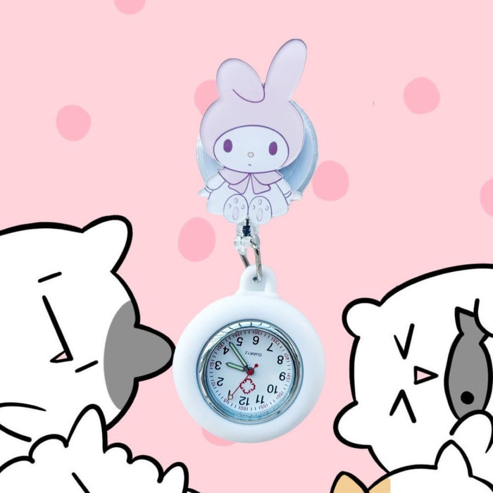 Wholesale Cute cartoon retractable luminous pocket watch