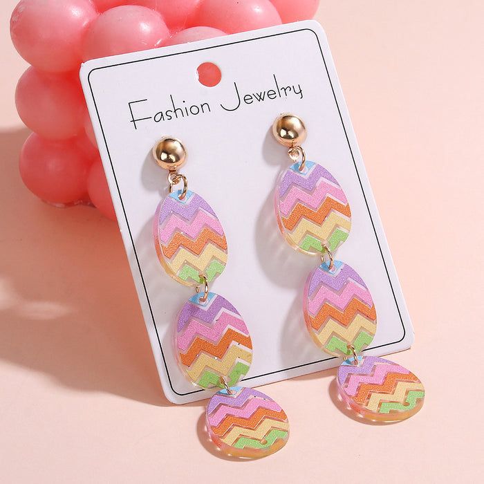 Wholesale Easter Rainbow Eggs Love Rabbit Earrings Cute Ghost Colorful Acrylic Earrings Sweet Earrings