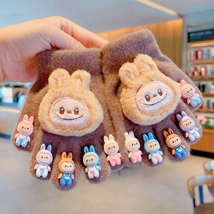 Wholesale Cartoon dolls  finger cots for babies,  with plush and thick windproof material