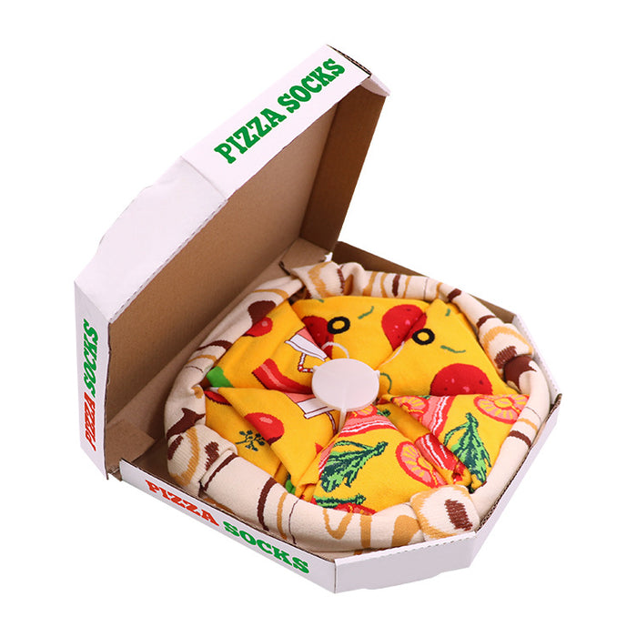 Wholesale Pizza socks, mid tube cotton socks, creative and fashionable socks