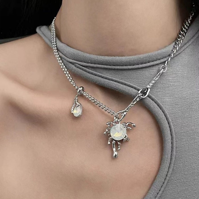 Wholesale Irregular Brooch Moonstone ing Necklace Clavicle Chain