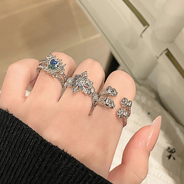 Wholesale Personalized Love Geometry Ring Retro Fashion Exaggerated Irregular Opening Ring