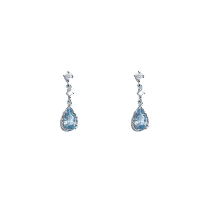 Wholesale Light luxury design zircon water droplet small earrings exquisite, niche, high-end, temperament, simple earrings