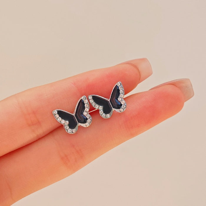 Wholesale Alloy Black Red White Butterfly Earrings JDC-ES-SM008