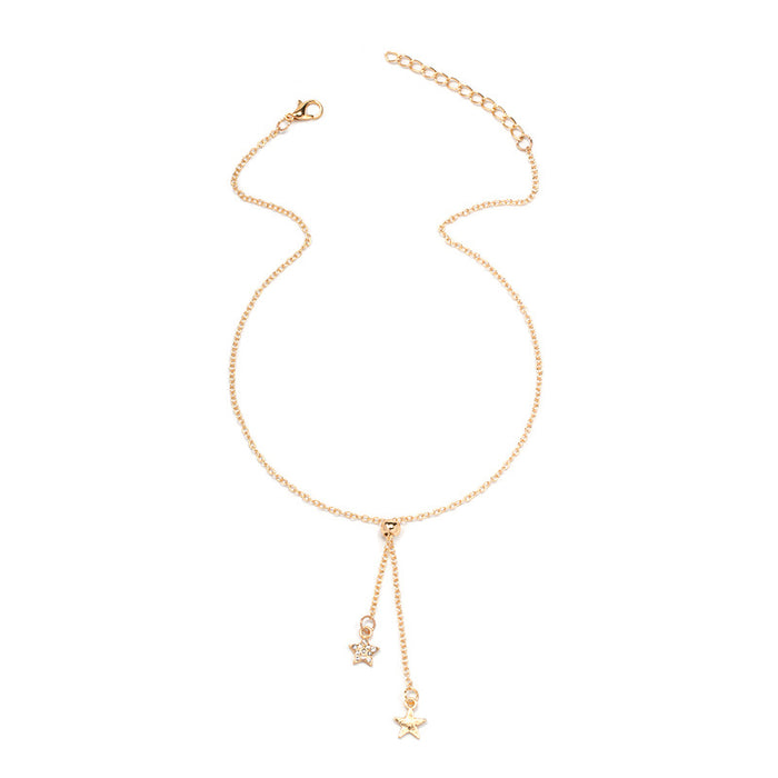 Wholesale Fashionable, simple, adjustable star pendant, vintage necklace, collarbone chain