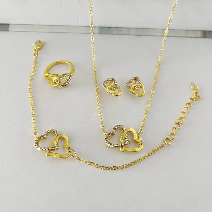 Wholesale Jewelry Fashion All-match Necklace Bracelet Ring Earring Set JDC-NE-YG001