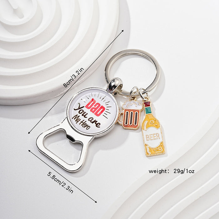 Wholesale Time Glass Beer Festival Bottle Opener Alloy Keychain JDC-KC-HuiWen012