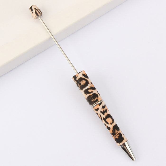 Wholesale DIY Beadable Pens  Cow Leopard Print  DIY for Beaded Plastic Pen JDC-PN-JinBN001