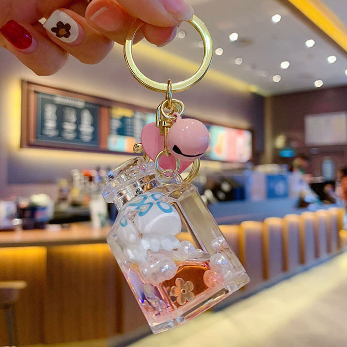 Wholesale Acrylic Floating Small Goldfish Drift Bottle Keychain JDC-KC-RunX018