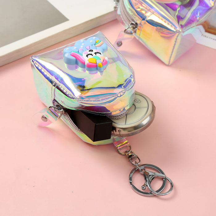 Wholesale PU Cartoon Laser Unicorn Coin Purse Keychain JDC-KC-YiK013