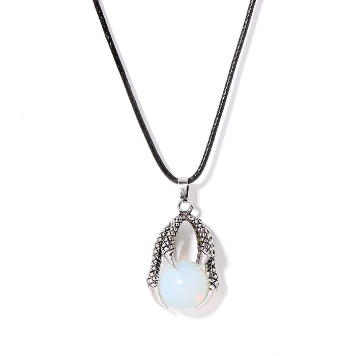 Wholesale Dragon claw shaped stone bead necklace