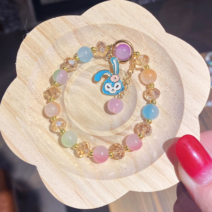 Wholesale Children' s Crystal Beaded Double Color Glaze Bracelet