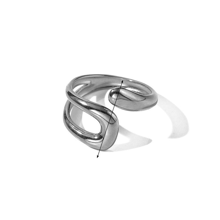 Wholesale Classic retro stainless steel hollow irregular ring for women's high-end accessories